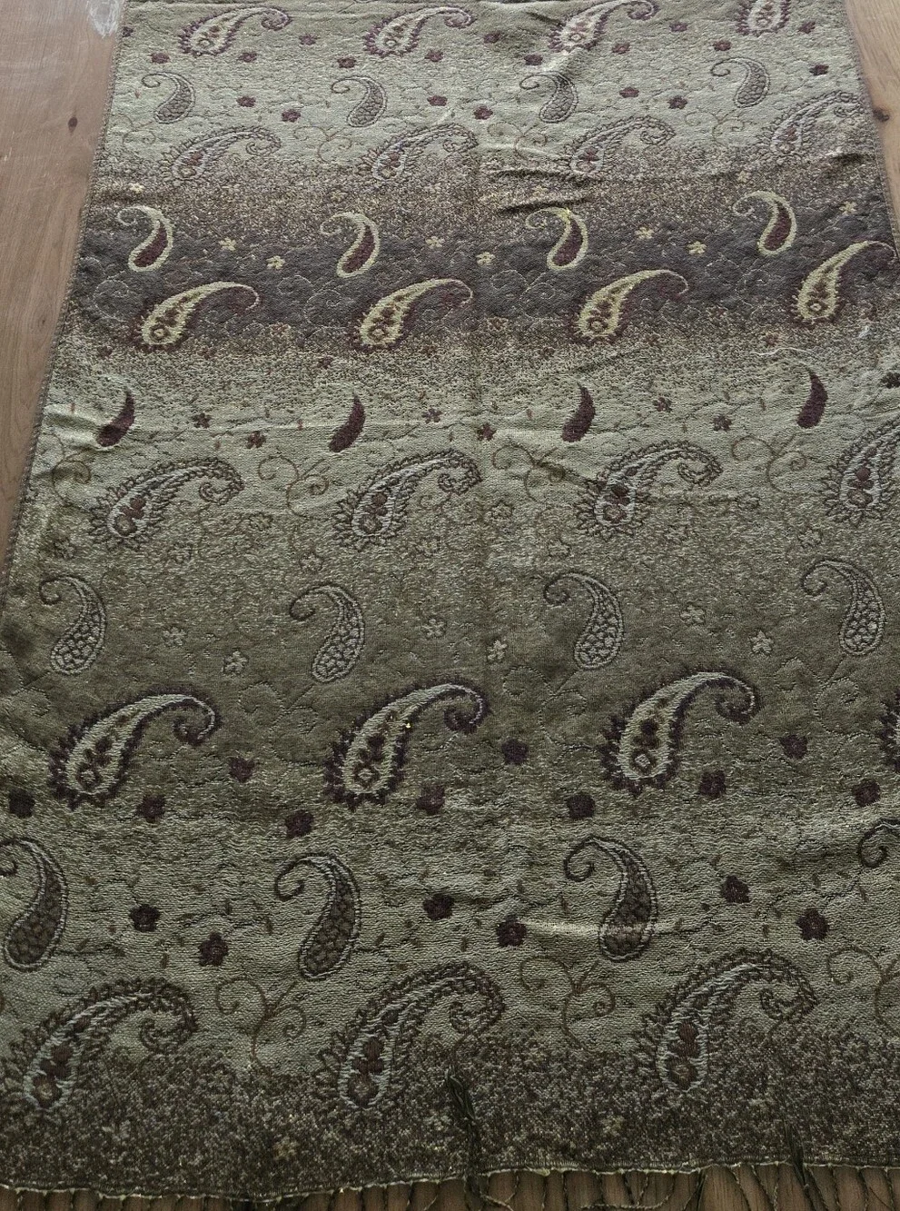 pashmina | one size | gold brown paisley scarf